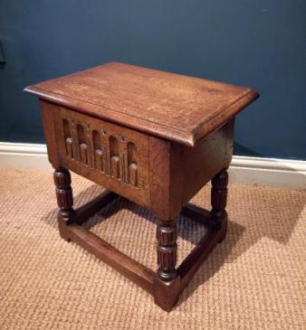 George I Style Oak 'Box' Joint Stool