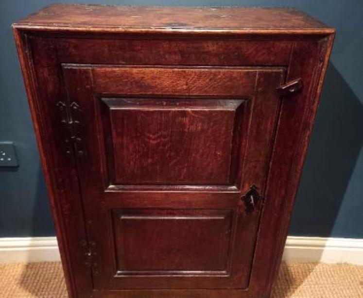Early Period Oak Panelled Floor Standing Cupboard - Image 1