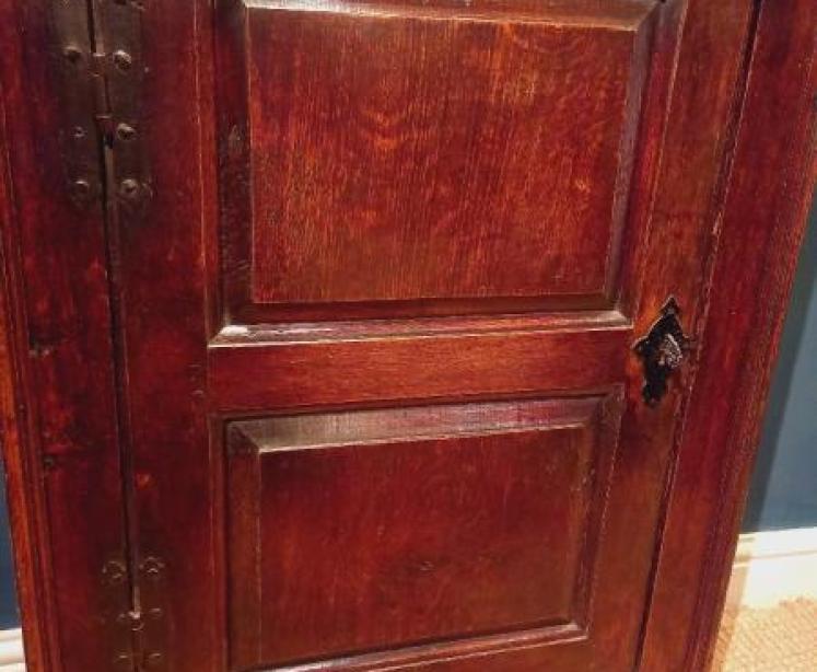 Early Period Oak Panelled Floor Standing Cupboard - Image 2