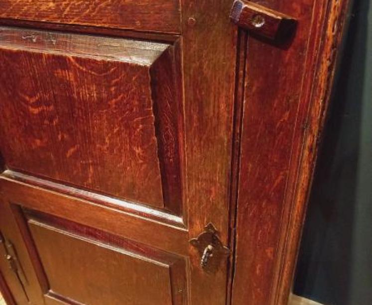 Early Period Oak Panelled Floor Standing Cupboard - Image 5