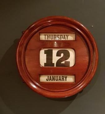 Superb Victorian Walnut Perpetual Wall Calendar