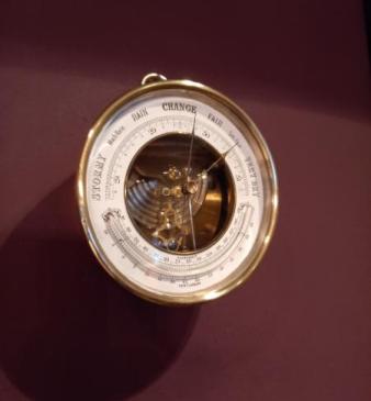 Mid Victorian Skeletonised Marine Barometer & Thermometer