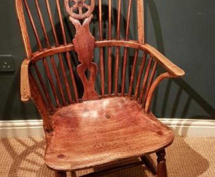 Antique Ash and Elm Windsor Chair - Image 1