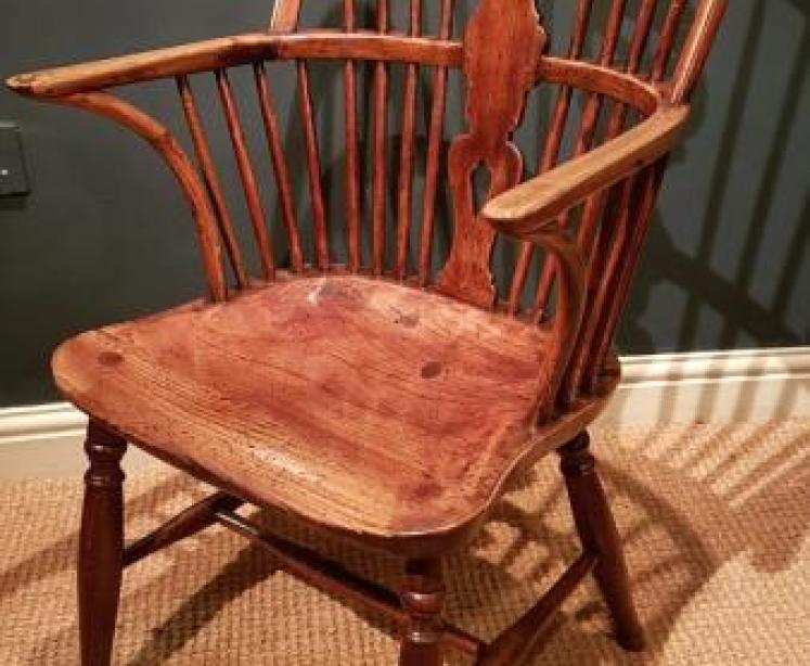 Antique Ash and Elm Windsor Chair - Image 7