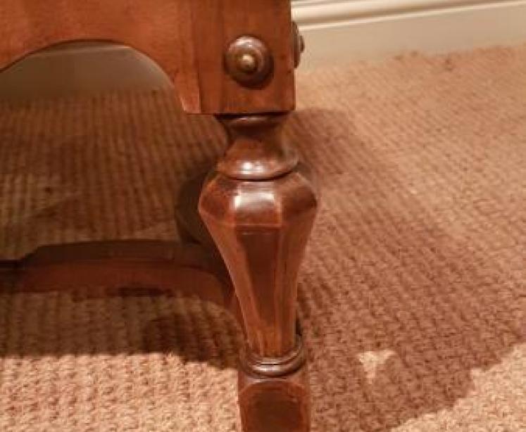 Edwardian Walnut Framed Upholstered Arm Chair - Image 3