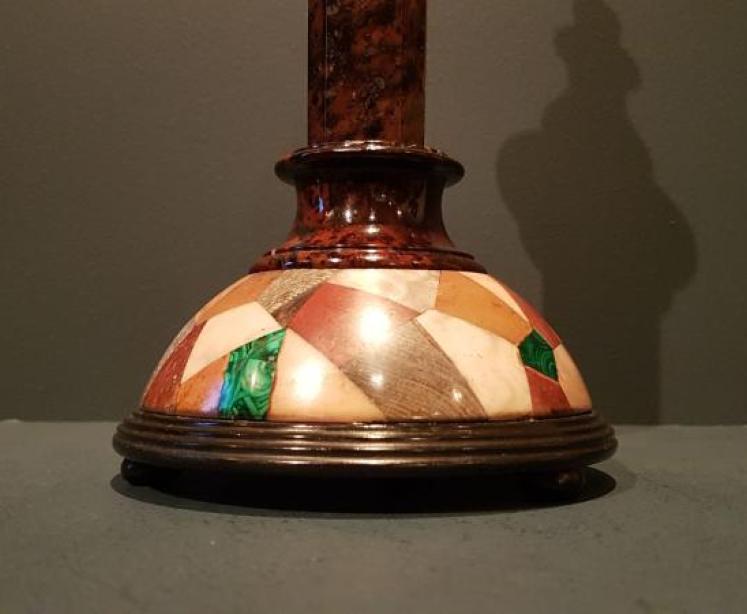 Outstanding Serpentine and Specimen Marble Obelisk Thermometer - Image 4