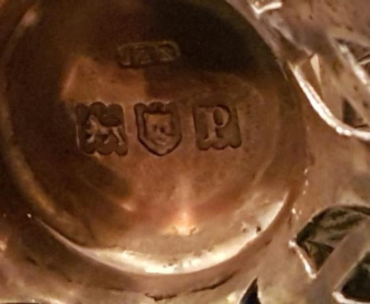 Edwardian Silver Gilt Bonbon Dish with Cranberry Liner - Image 3