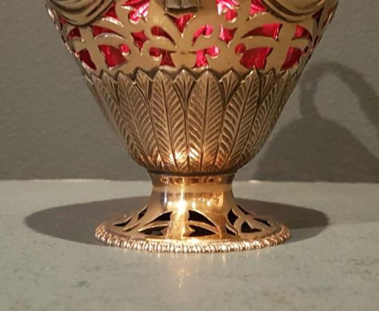 Edwardian Silver Gilt Bonbon Dish with Cranberry Liner - Image 6