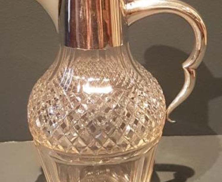 Victorian Silver and Cut Crystal Claret Jug - Image 1