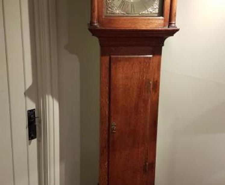 George II Period Oak Cottage Longcase Clock - Image 6
