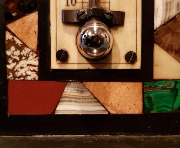 Victorian Slate and Specimen Marble Desk Top Thermometer - Image 3