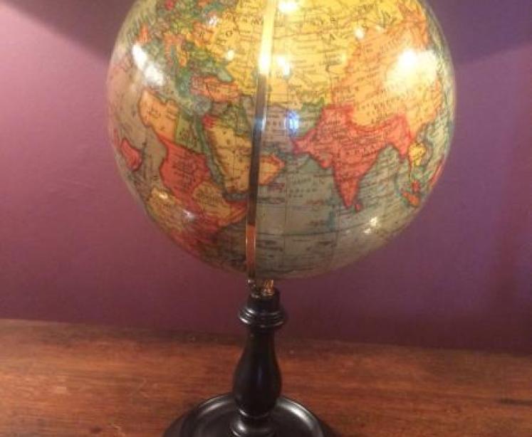 Geographia 8" Paper Mache Terrestrial Globe - Image 1