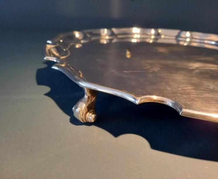 Heavy George III Style Solid Silver Salver - Image 3