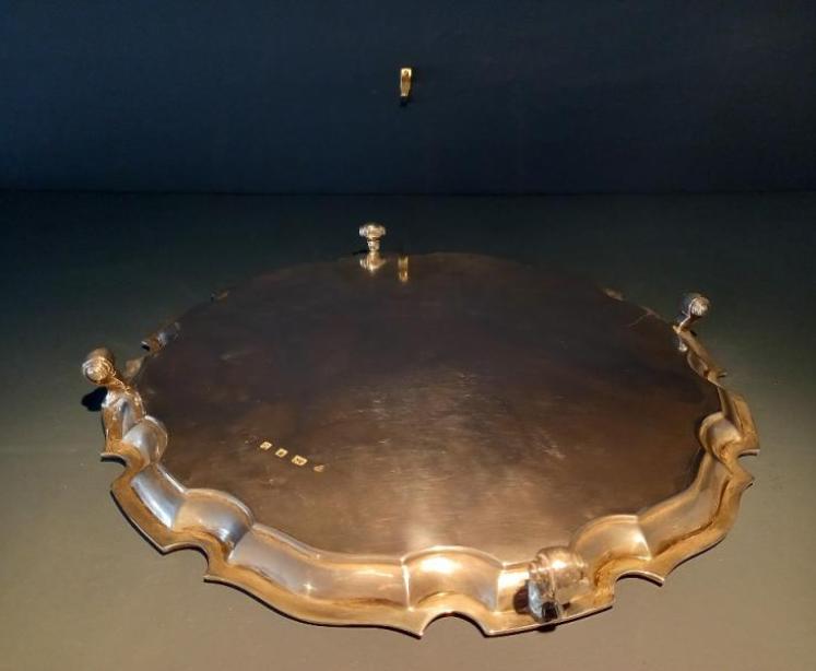 Heavy George III Style Solid Silver Salver - Image 5