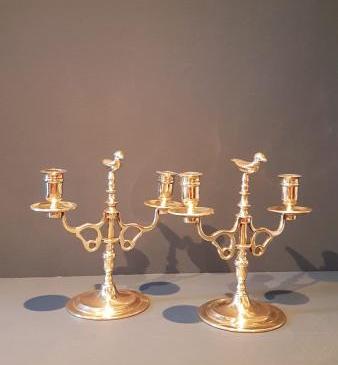 Pair of Victorian Brass Candelabra