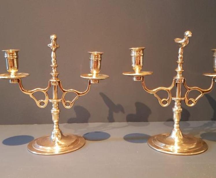 Pair of Victorian Brass Candelabra - Image 2