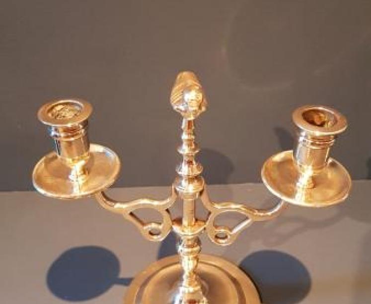 Pair of Victorian Brass Candelabra - Image 3