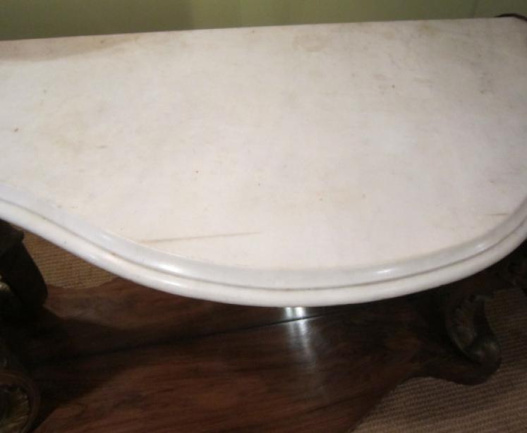 Superb Late Regency Rosewood Serpentine Console Table - Image 5