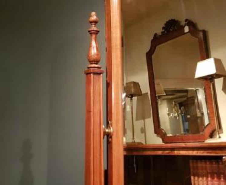 Fine Quality Victorian Walnut Cheval Mirror - Image 7