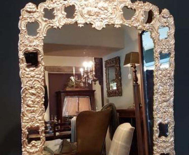 Superb Large Antique Silver Mirror - Image 2
