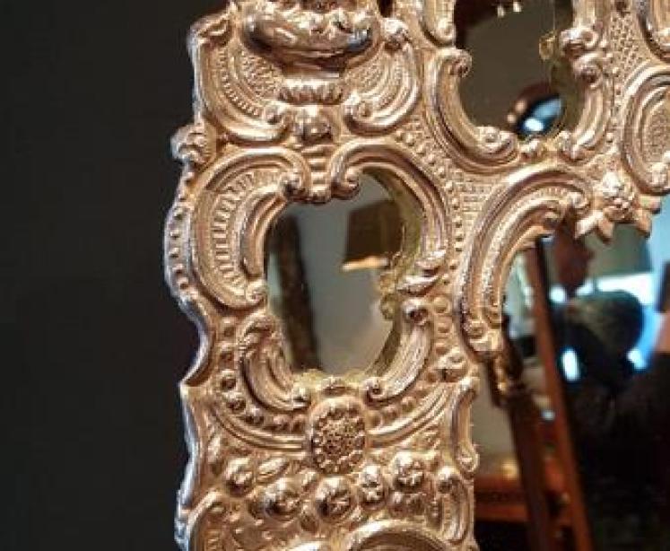 Superb Large Antique Silver Mirror - Image 4