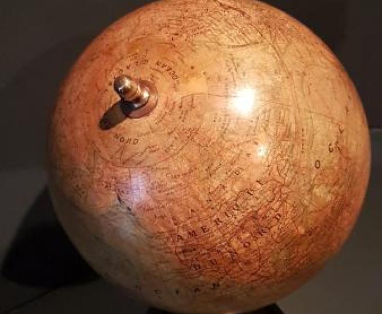 1930's Paris Made Paper Mache Globe - Image 5