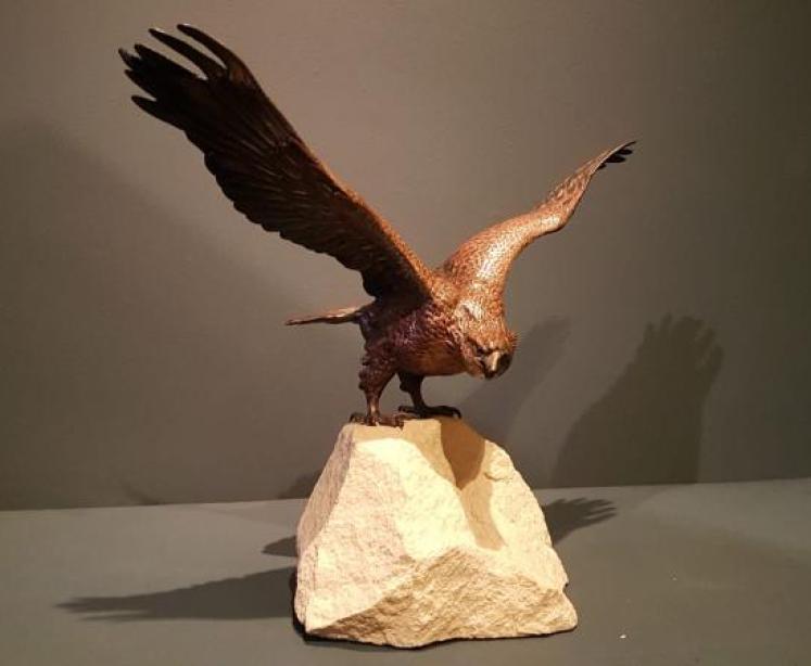 Late 19th Century Austrian Cold Painted Bronze Eagle - Image 4