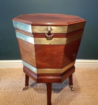 George III Mahogany & Brass Bound Cellerette