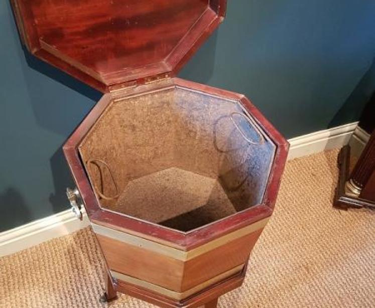 George III Mahogany & Brass Bound Cellerette - Image 2