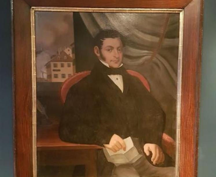 Impressive Mid 19th Century Colonial Oil Portrait  - Image 1