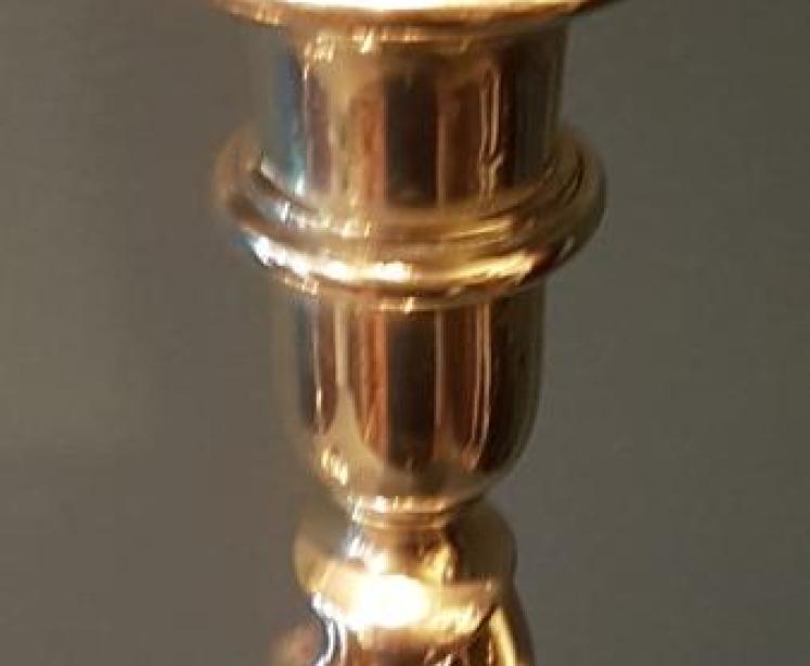 Pair of Large Victorian Brass Candlesticks - Image 4