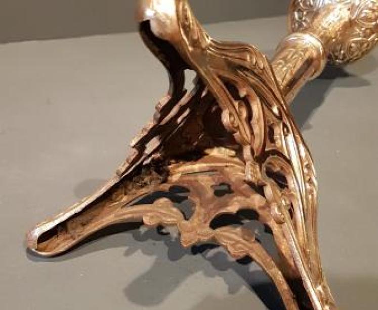 Large Pair of Victorian Brass Candlesticks - Image 6