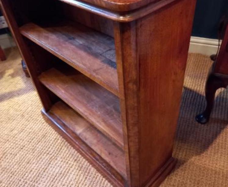 Small Mid Victorian Burr Walnut Open Bookcase - Image 4