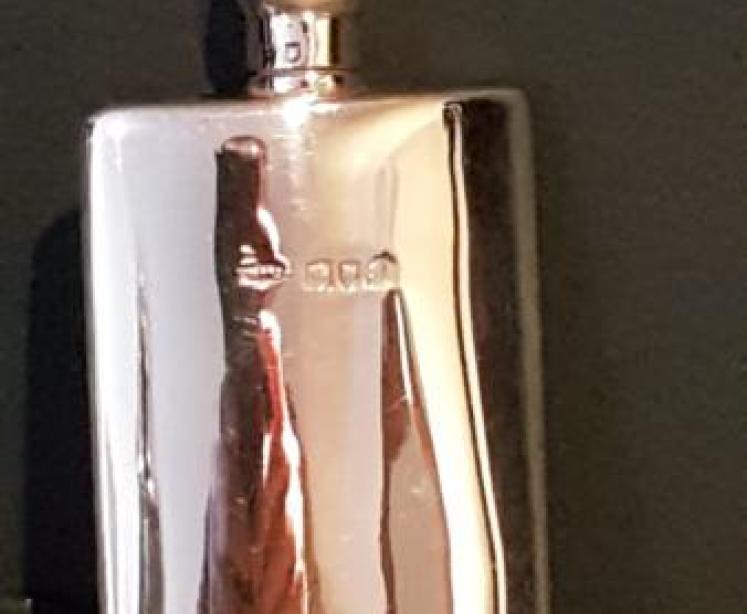 Small Silver Pocket Flask - Image 2