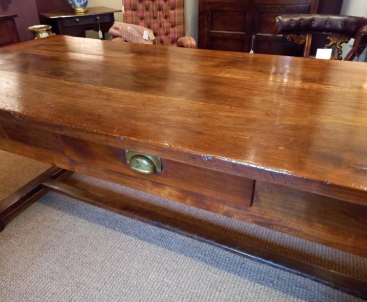 George III Period Elm Planked Top Farmhouse Table - Image 3