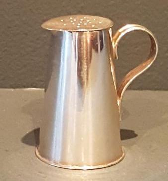 Unusual Victorian Chester Silver Jug Pounce Pot