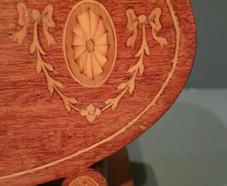 Unusual Edwardian Inlaid Mantel Clock - Image 2