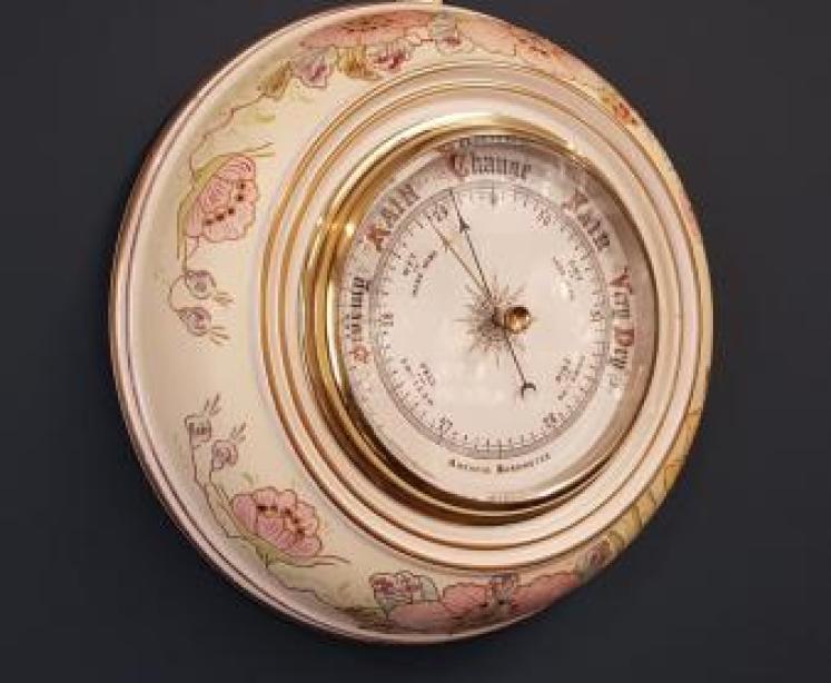 Unusual Victorian Porcelain Cased Barometer - Image 2