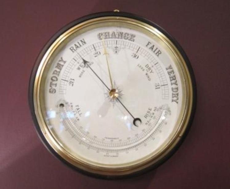 Large Victorian Enamelled Marine Barometer - Image 5