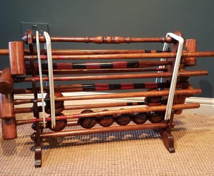 Victorian Ash Croquet Set and Stand - Image 1