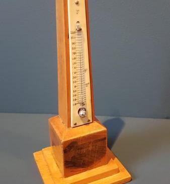 Victorian Boxwood Mauchline Ware Obelisk Desktop Thermometer