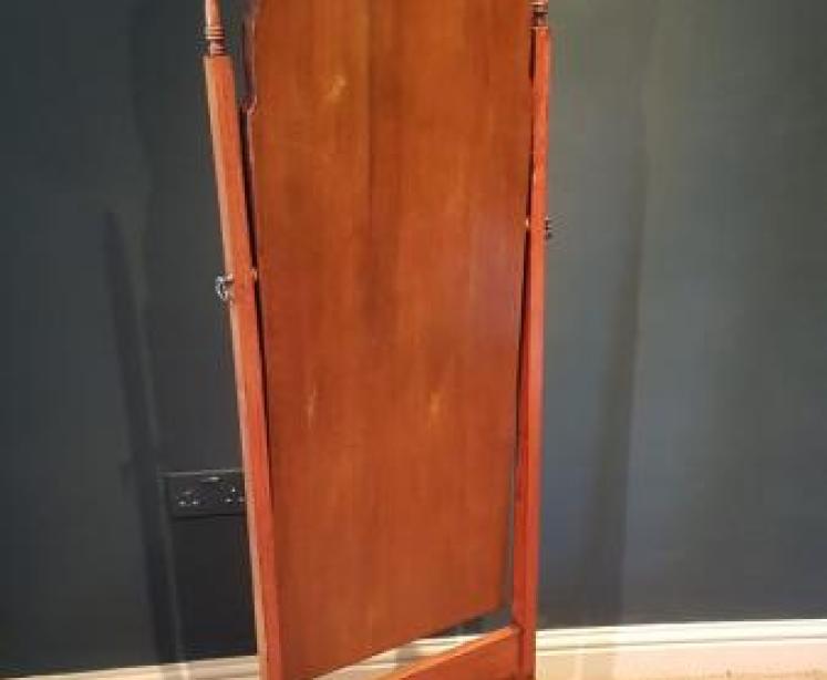 Edwardian Walnut Cheval Mirror - Image 2