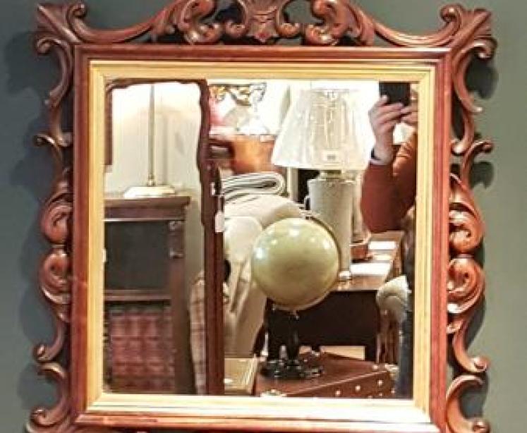 Victorian Carved Rosewood Mirror - Image 1