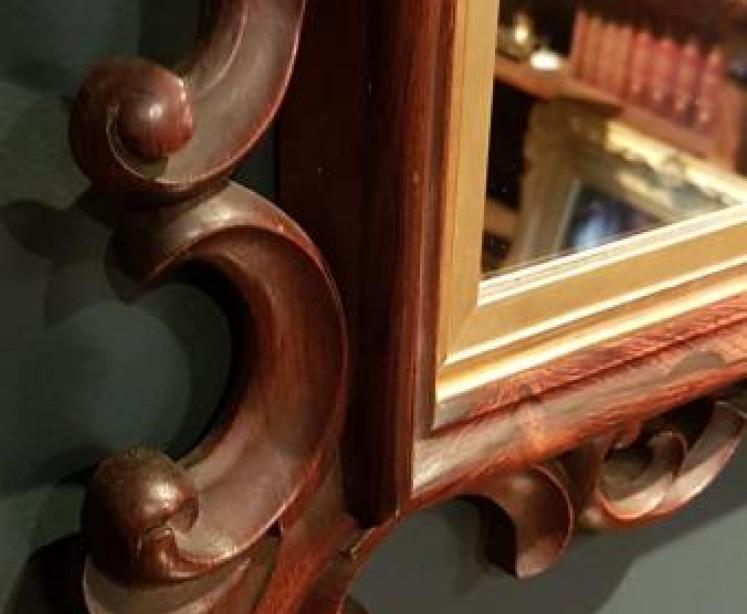Victorian Carved Rosewood Mirror - Image 4