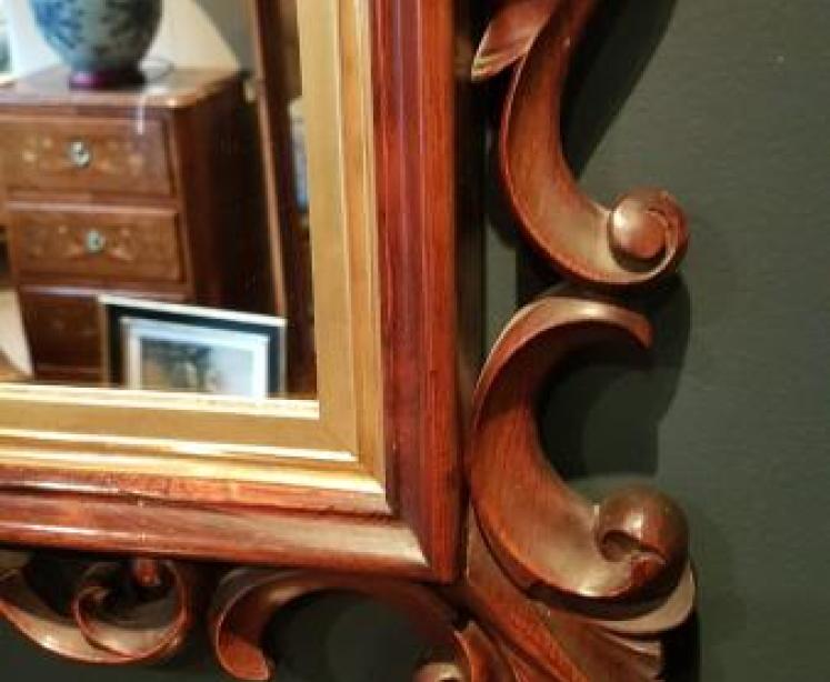 Victorian Carved Rosewood Mirror - Image 5