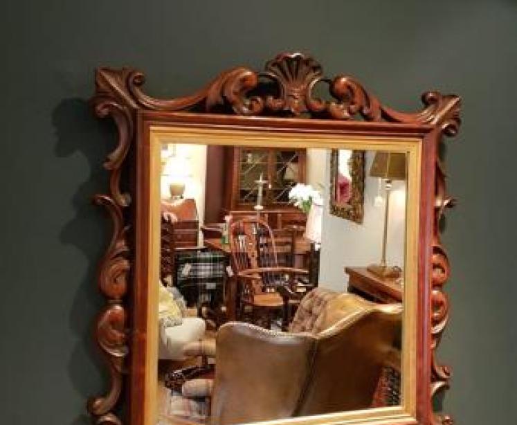 Victorian Carved Rosewood Mirror - Image 6