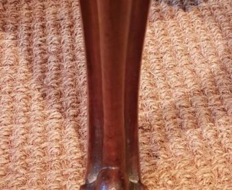 Antique Rosewood Cabriole Leg Leather Top Stool - Image 5