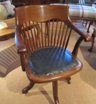 Top Quality Victorian Polished Oak Desk Armchair