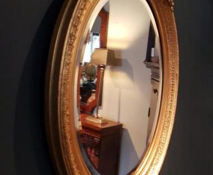 Victorian Oval Timber Gilt Mirror - Image 2