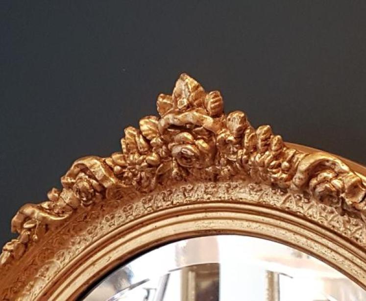 Victorian Oval Timber Gilt Mirror - Image 3